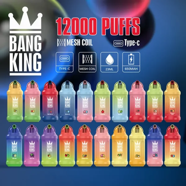 Bang King 12000 Puffs 0% 2% 3% 5% Nikotynowy akumulator jednorazowy Vape Hurt - HelpVape - 1