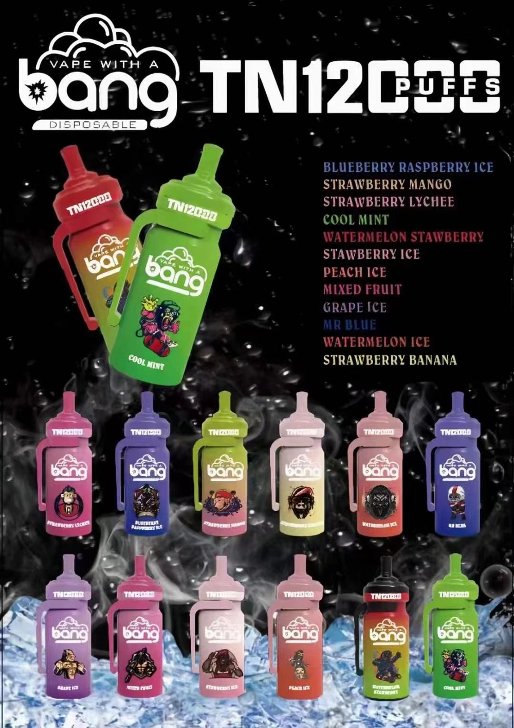 Bang Tn 12000 Puffar 0% 2% 3% 5% Nikotin Disponibel Vape original E Cigarett Partihandel 24 Bang Tn 12000 Puffar 0% 2% 3% 5% Nicotin Disponibel Vape original E Cigarett Partihandel - HelpVape - 24