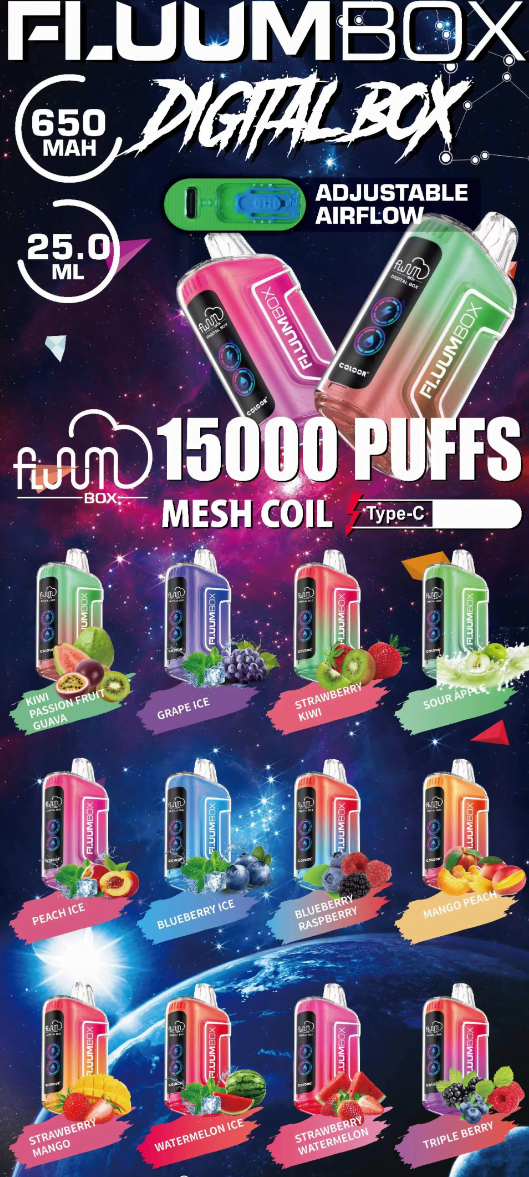 FluuM Digital Box TN 15000 Puffs 0% 2% 3% 5% Baccelli per penna Vape monouso ricaricabili alla nicotina Commercio all'ingrosso di sigarette elettroniche - HelpVape - 2