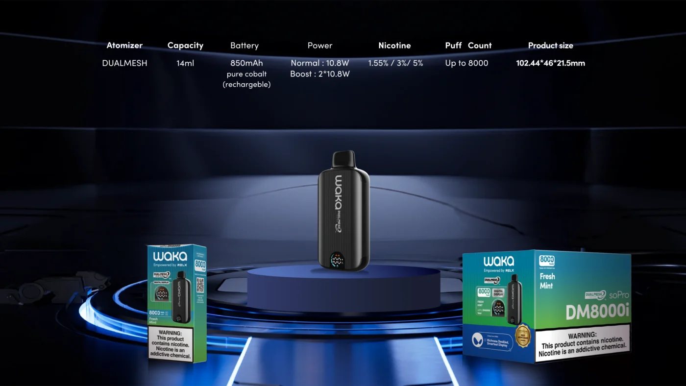 WAKA soPro DM8000i 8000 soffi 3% 5% Vape monouso alla nicotina all'ingrosso - HelpVape - 3