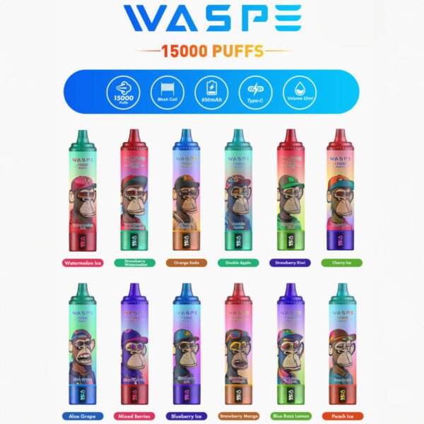 WASPE 15000 PUFFS 0% 2% 3% 5% Nicotine Disposable Vape Wholesale - HelpVape - 2