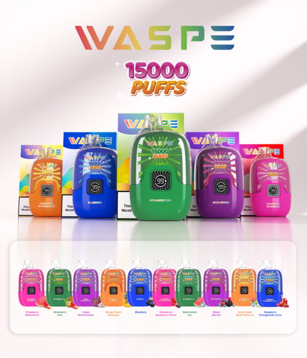 WASPE 15000 PUFFS Caixa Digital 0% 2% 3% 5% Nicotina Vape Descartável Atacado - HelpVape - 2