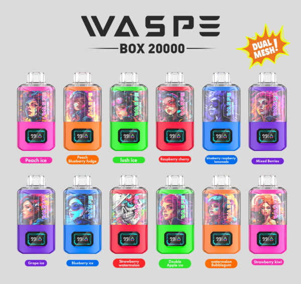 WASPE 20000 PUFFS Dual Mesh Box 0% 2% 3% 5% Nicotine Disposable Vape Wholesale - HelpVape - 2