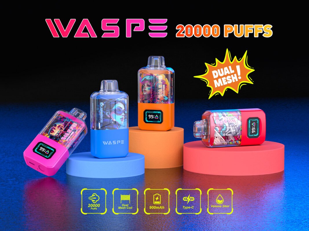 WASPE 20000 PUFFS Dual Mesh Box 0% 2% 3% 5% Vendita all'ingrosso di vaporizzatori monouso alla nicotina - HelpVape - 5
