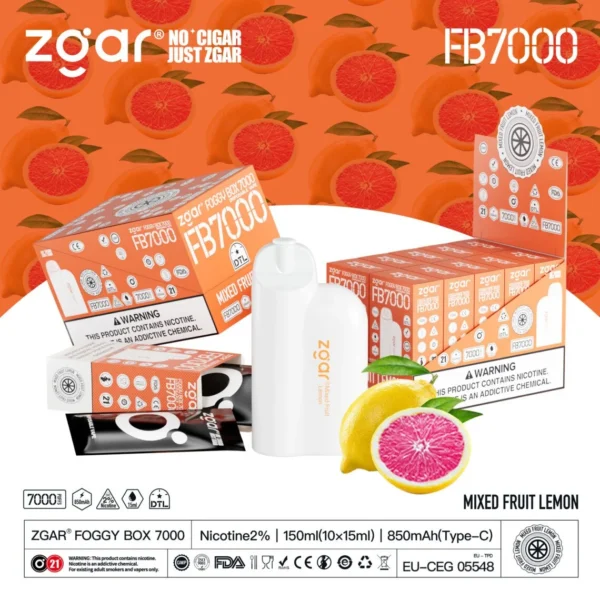 ZGAR FOGGY BOX 7000 Puffs 2% Никотиновый перезаряжаемый одноразовый вейп оптом - HelpVape - 2