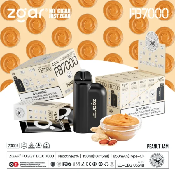 ZGAR FOGGY BOX 7000 Puffs 2% Никотиновый перезаряжаемый одноразовый вейп оптом - HelpVape - 7