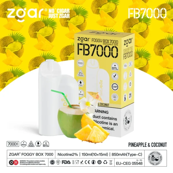 ZGAR FOGGY BOX 7000 Puffs 2% Никотиновый перезаряжаемый одноразовый вейп оптом - HelpVape - 8