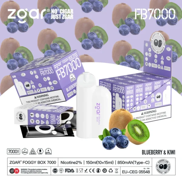 ZGAR FOGGY BOX 7000 Puffs 2% Никотиновый перезаряжаемый одноразовый вейп оптом - HelpVape - 15