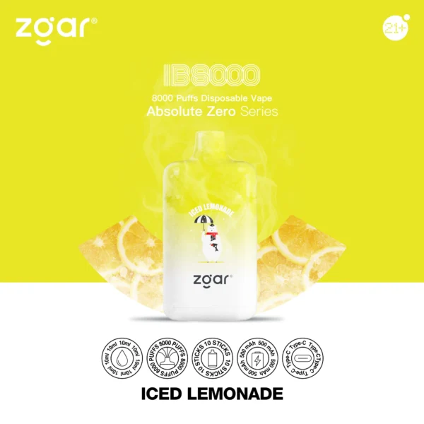 ZGAR ICE BOX 8000 Puffs 2% Nikotynowy akumulator jednorazowy Vape Hurt - HelpVape - 7