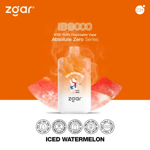 ZGAR ICE BOX 8000 Puffs 2% Nikotynowy akumulator jednorazowy Vape Hurt - HelpVape - 11