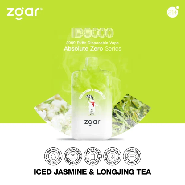 ZGAR ICE BOX 8000 Puffs 2% Nikotynowy akumulator jednorazowy Vape Hurt - HelpVape - 5