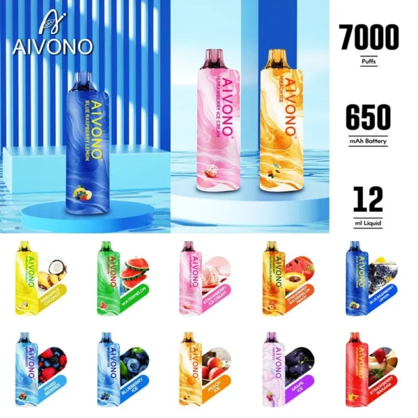 AIVONO AIM GUN 7000 Puffs 0% 2% 3% 5% Low Nicotina Reincarable Vapes Pen vrac Cumpărați cu ridicata - HelpVape - 1