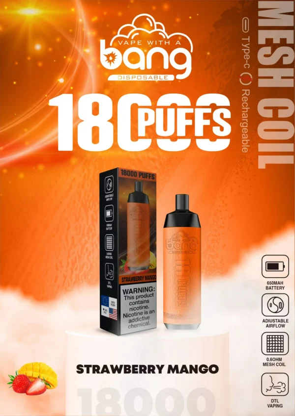 Bang Crown Bar 18000 Rookwolken 0% 2% 3% 5% Oplaadbare wegwerpvapes-pen met laag nicotinegehalte in bulk Koop groothandel - HelpVape - 8