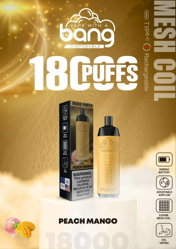 Bang Crown Bar 18000 Rookwolken 0% 2% 3% 5% Oplaadbare wegwerpvapes-pen met laag nicotinegehalte in bulk Koop groothandel - HelpVape - 6