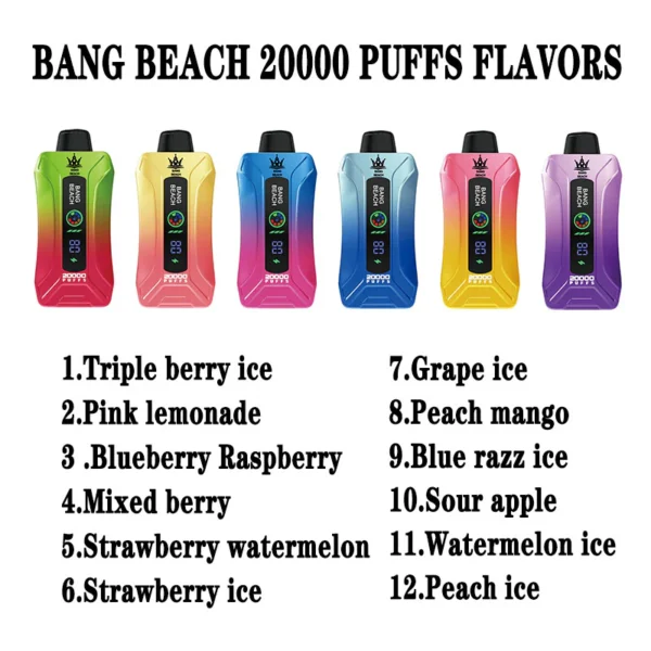 Bang Beach 20000 Rookwolken 0% 2% 3% 5% Oplaadbare wegwerpvapes-pen met laag nicotinegehalte in bulk Koop groothandel - HelpVape - 12