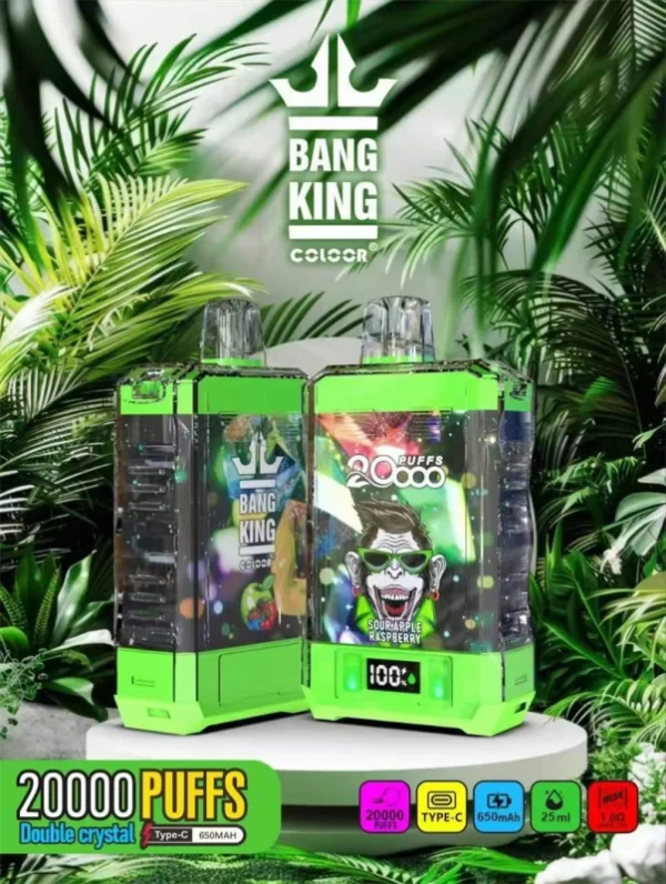 Bang King Double Crystal 20000 Puffs 0% 2% 3% 5% Stylo vape jetable rechargeable à faible teneur en nicotine en vrac Acheter en gros - HelpVape - 1