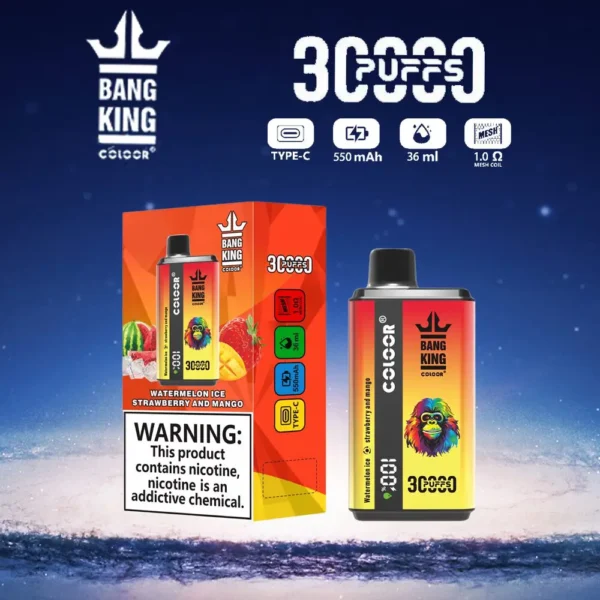 Bang King 30000 Puffs Double Saveur 0% 2% 3% 5% Stylo vape jetable rechargeable à faible teneur en nicotine en vrac Acheter en gros - HelpVape - 8