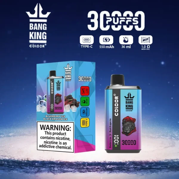 Bang King 30000 Puffs Double Saveur 0% 2% 3% 5% Stylo vape jetable rechargeable à faible teneur en nicotine en vrac Acheter en gros - HelpVape - 12