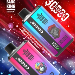 Bang King 30000 Puffs Double Flavor 0% 2% 3% 5% Low Nicotine Rechargeable Disposable Vapes Pen Bulk Buy Wholesale