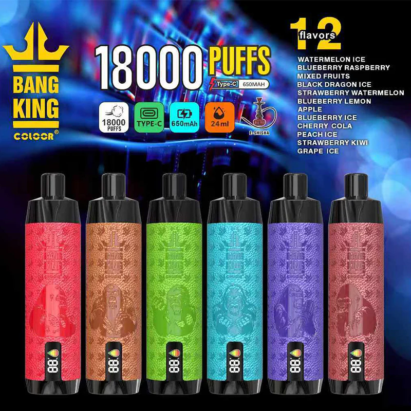 Bang King Crown Bar 18000 Puffs 0% 2% 3% 5% Penna per vaporizzatori usa e getta ricaricabile a basso contenuto di nicotina all'ingrosso Acquista all'ingrosso