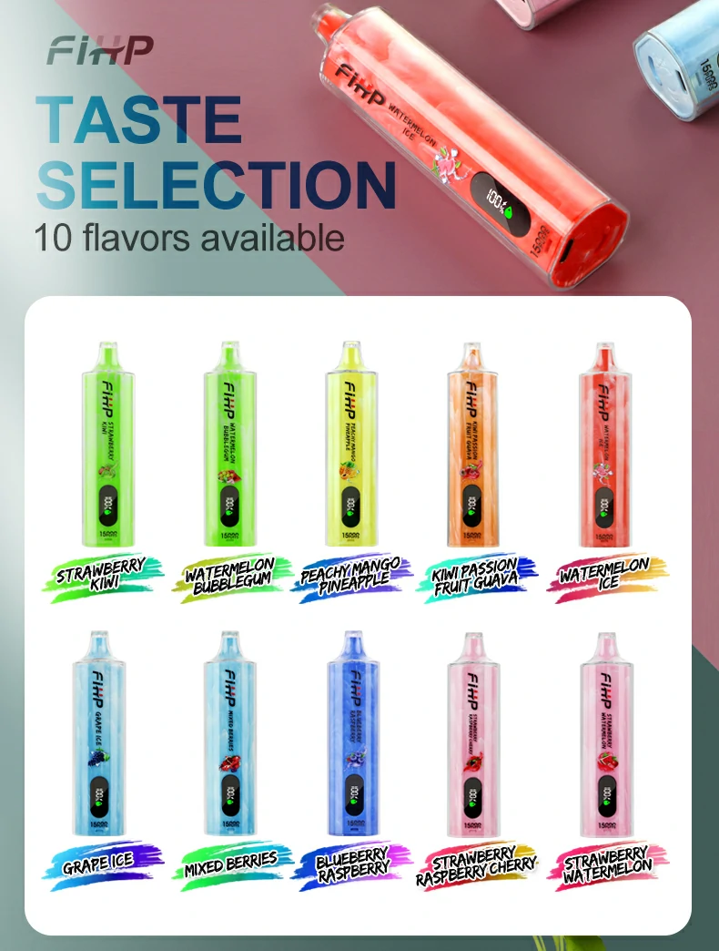 FIHP Shisha Hookah 15000 Puffs Low Nicotine Vapes jetables rechargeables Pen Bulk Acheter en gros