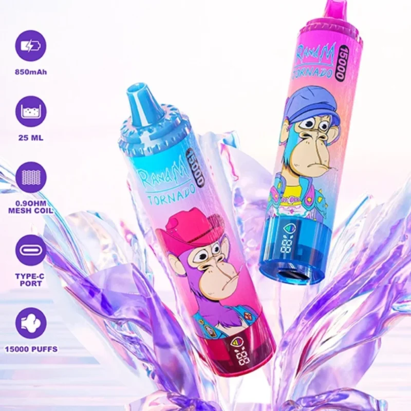 RandM Tornado 15000 Puffs 0% 2% 3% 5% Nicotină în vrac Cumpărați Vape de unică folosință Comerț cu ridicata