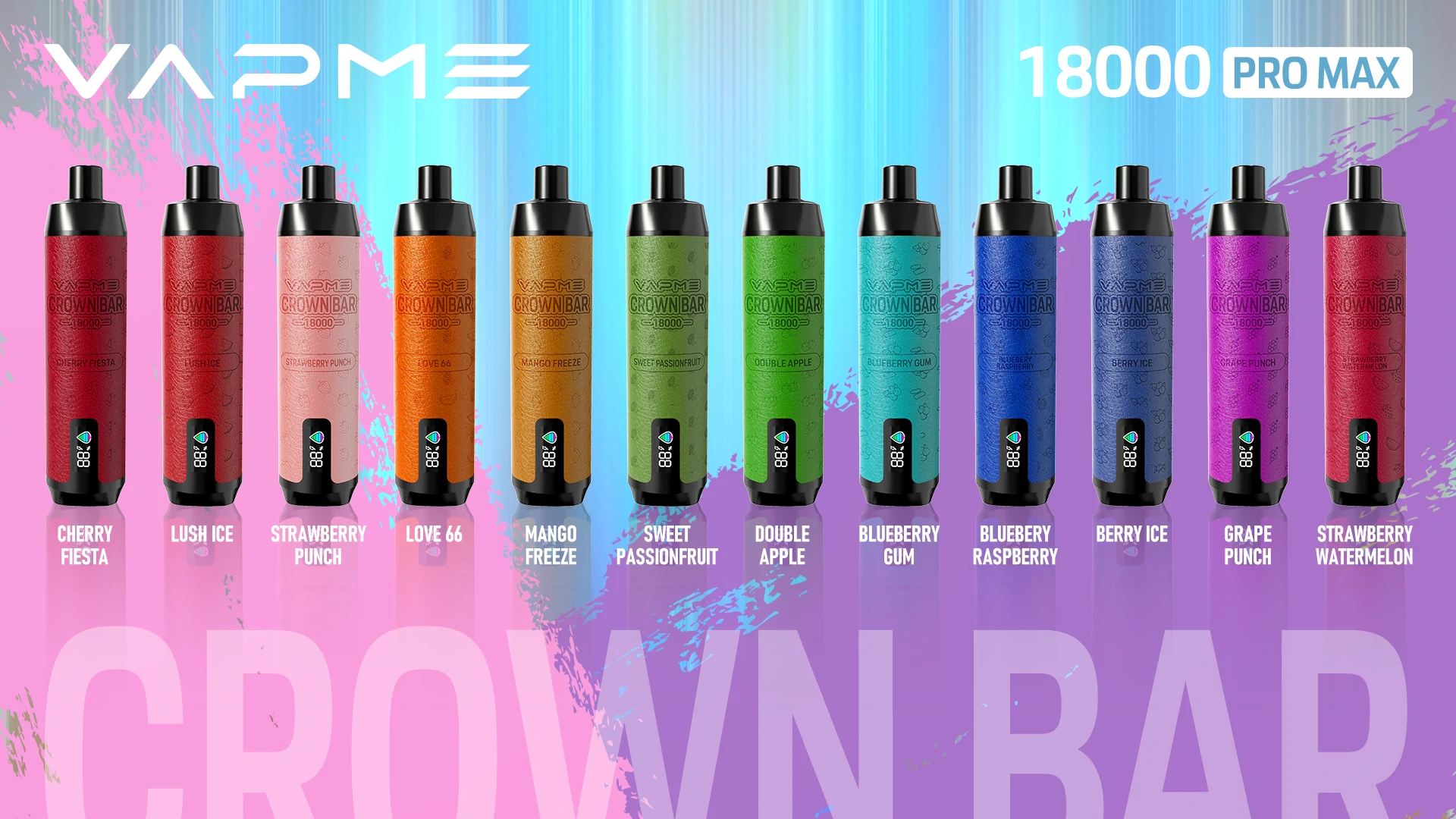 Vapme Crown Bar 18000 PRO MAX 2% 5% Nicotina 18000 sbuffi Vapes monouso ricaricabili Acquista all'ingrosso
