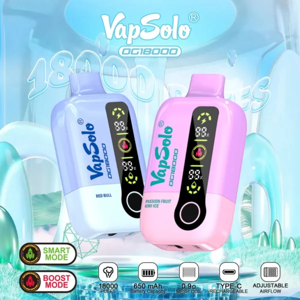 Vapsolo DG 18000 Puffs 2% 5% Перезаряжаемая одноразовая ручка для электронных сигарет с низким содержанием никотина, оптовая покупка оптом - HelpVape - 1