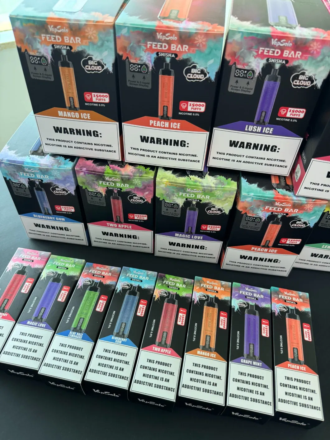 Vapsolo FEED BAR Shisha 15000 Rookwolken 0.5% Oplaadbare wegwerpvapes-pen met laag nicotinegehalte in bulk Koop groothandel