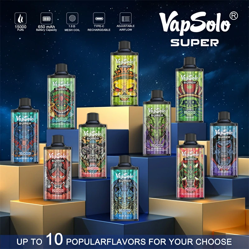Vapsolo Super 15000 Rookwolken 2% 5% Laag nicotinegehalte Bulk Koop oplaadbare wegwerpvapes-pen groothandel