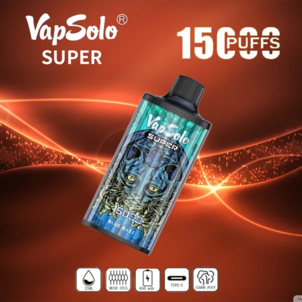 Vapsolo Super 15000 Puffs 2% 5% Baixo teor de nicotina em massa Compre caneta Vapes descartável recarregável no atacado - HelpVape - 3