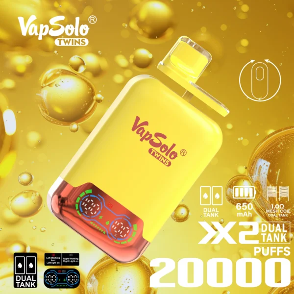 VapSolo Twins 20000 Puffs 2% 5% Перезаряжаемые одноразовые вейпы-ручки с низким содержанием никотина, оптовая покупка оптом - HelpVape - 4