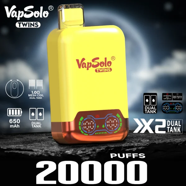 VapSolo Twins 20000 Puffs 2% 5% Перезаряжаемые одноразовые вейпы-ручки с низким содержанием никотина, оптовая покупка оптом - HelpVape - 3