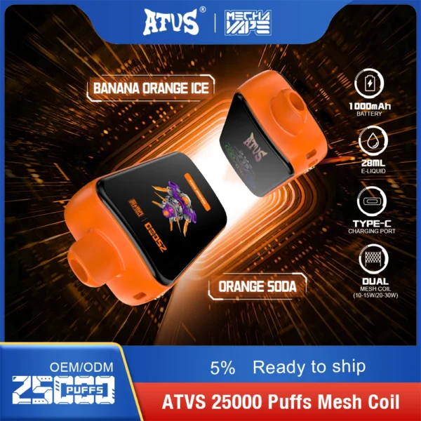 ATVS 25000 Puffs Dual Mesh 5% Low Nicotina Rechargeable Vapes Pen vrac Cumpărați cu ridicata - HelpVape - 1