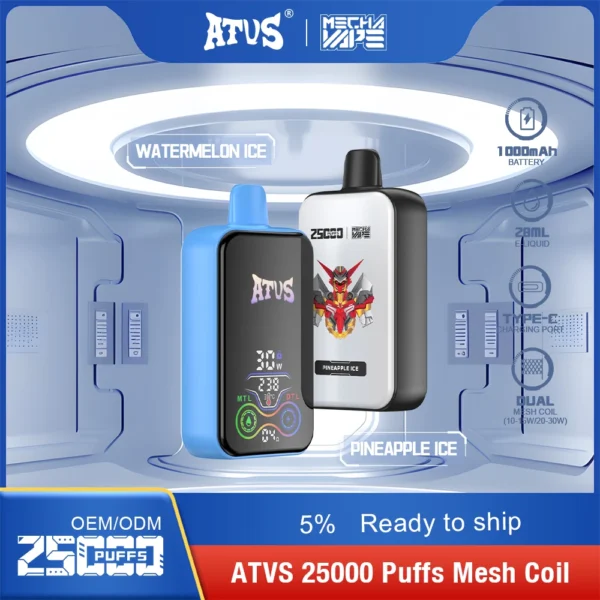 ATVS 25000 Puffs Dual Mesh 5% Low Nicotina Rechargeable Vapes Pen vrac Cumpărați cu ridicata - HelpVape - 9