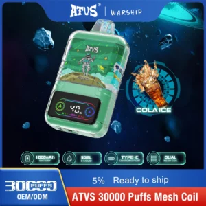 ATVS 30000 Puffs Dual Mesh 5% Перезаряжаемая одноразовая ручка для вейпов с низким содержанием никотина. Купить оптом - HelpVape - 12