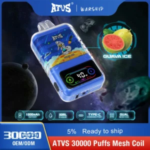 ATVS 30000 Puffs Dual Mesh 5% Перезаряжаемая одноразовая ручка для вейпов с низким содержанием никотина. Купить оптом - HelpVape - 11