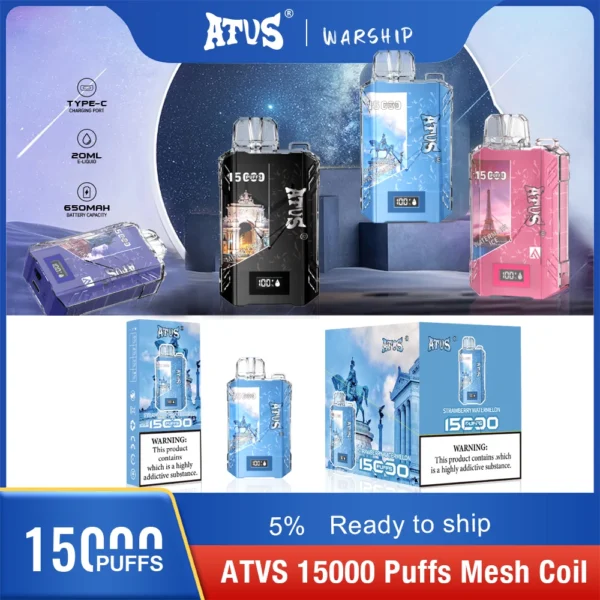 Atvs 15000 Puffs 5% Low Nicotina Rechargeable Vapes Pen vrac Cumpărați cu ridicata - HelpVape - 9