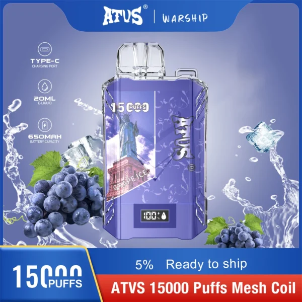 Atvs 15000 Puffs 5% Low Nicotina Rechargeable Vapes Pen vrac Cumpărați cu ridicata - HelpVape - 7