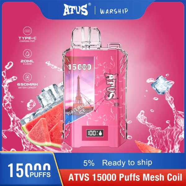 Atvs 15000 Puffs 5% Low Nicotina Rechargeable Vapes Pen vrac Cumpărați cu ridicata - HelpVape - 6