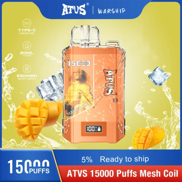 Atvs 15000 Puffs 5% Low Nicotina Rechargeable Vapes Pen vrac Cumpărați cu ridicata - HelpVape - 5