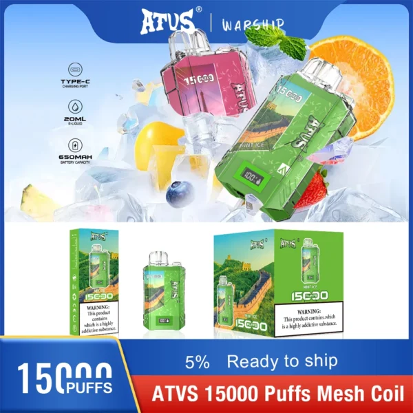 Atvs 15000 Puffs 5% Low Nicotine Rechargeable Vapes Pen vrac Cumpărați cu ridicata - HelpVape - 4