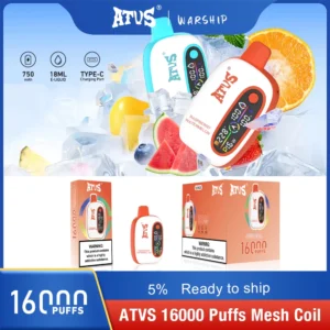 Atvs 16000 Puffs 2% 5% Перезаряжаемые одноразовые ручки для вейпов с низким содержанием никотина, оптовая покупка оптом - HelpVape - 21