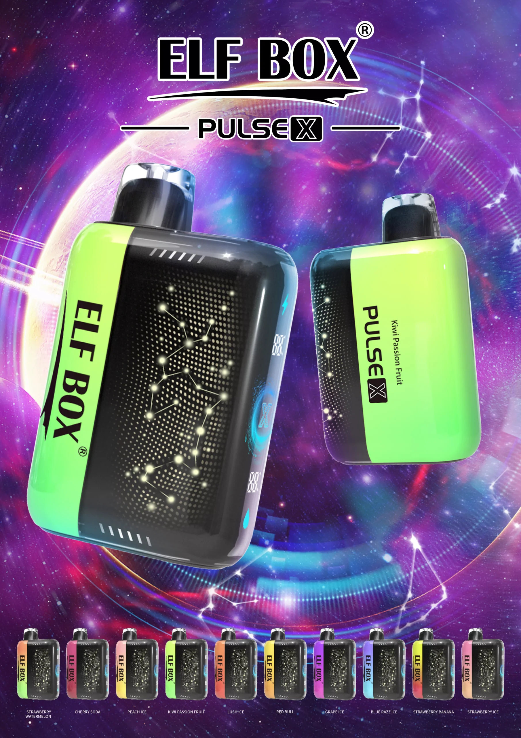 Elf Box Pulse X 25000 Puffs Dual Mesh 0% 2% 3% 5% Alacsony nikotintartalmú Újratölthető Eldobható Vapes Pen Tömeges Vásárlás Nagyker