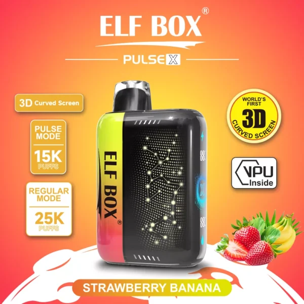 Elf Box Pulse X 25000 Puffs Dual Mesh 0% 2% 3% 5% Low Nicotine 3D Curved LED Screen Rechargeable Disposable Vapes Pen Bulk Buy Wholesale - HelpVape - 6