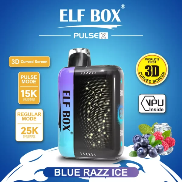 Elf Box Pulse X 25000 Puffs Dual Mesh 0% 2% 3% 5% Low Nicotine 3D Curved LED Screen Rechargeable Disposable Vapes Pen Bulk Buy Wholesale - HelpVape - 10