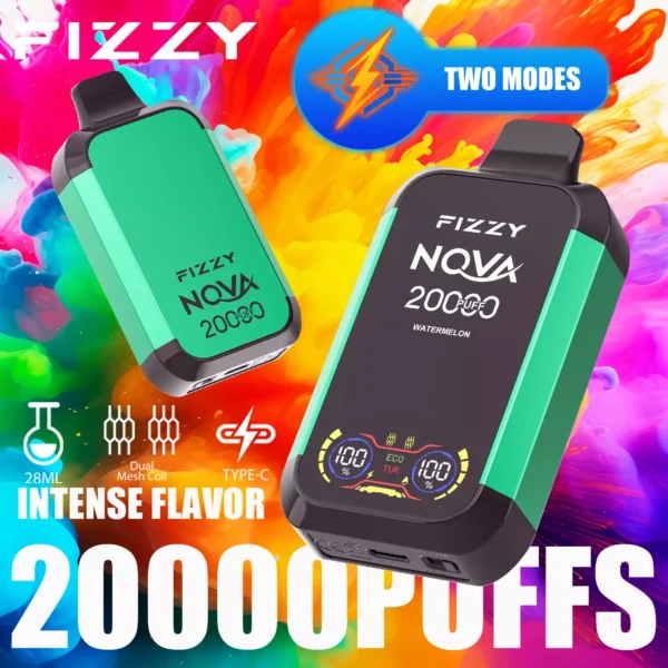 Fizzy Nova 20000 Puffs Dual Mesh 2% 5% Low Nicotine Rechargeable Disposable Vapes Pen Bulk Buy Wholesale - HelpVape - 4