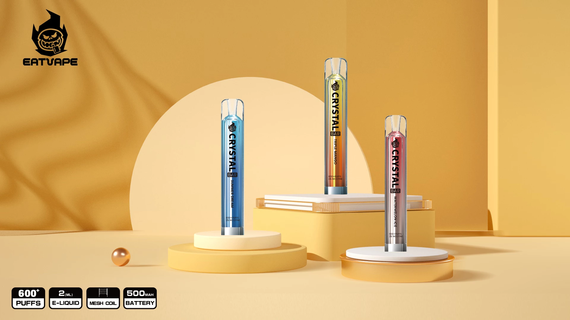 SFOG Crystal 600 Puffs 2% Vapes desechables recargables con bajo contenido de nicotina pluma a granel compra al por mayor