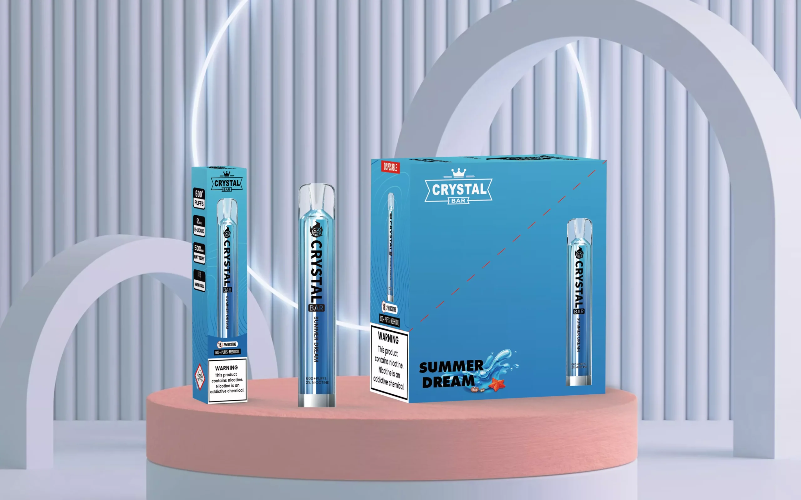 SFOG Crystal 600 Puffs 2% Vapes desechables recargables con bajo contenido de nicotina pluma a granel compra al por mayor