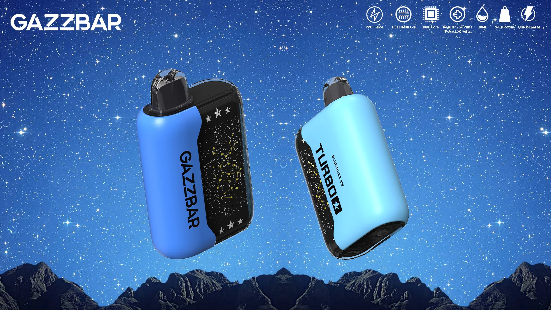 SFOG Gazzbar Turbo 30000 Puffs Stars Light Dual Mesh 5% Display LED cu conținut scăzut de nicotină Reîncărcabil de unică folosință Pen Vrac Cumpărați cu ridicata